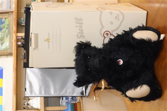 A large Steiff bear, black plush teddy bear (boxed)